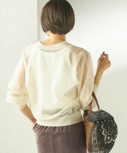 SHIPS / シップス カーディガン・ボレロ | 《一部追加予約》〈手洗い可能〉麻混 シアー Vネック カーディガン | 詳細7