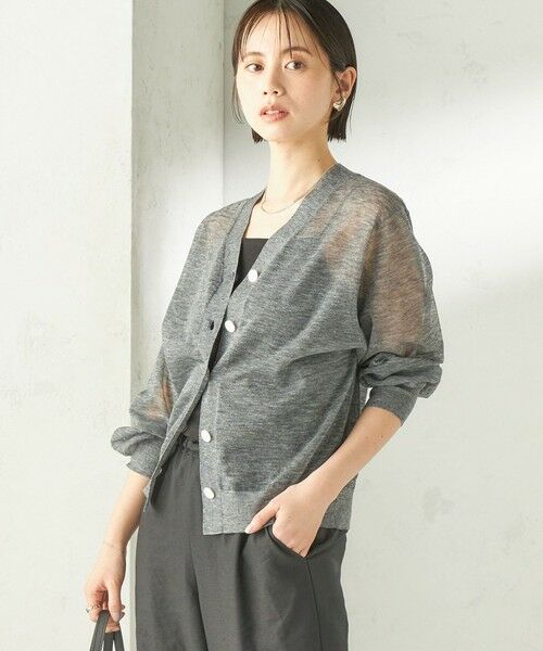 SHIPS / シップス カーディガン・ボレロ | 《一部追加予約》〈手洗い可能〉麻混 シアー Vネック カーディガン | 詳細17