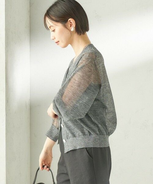 SHIPS / シップス カーディガン・ボレロ | 《一部追加予約》〈手洗い可能〉麻混 シアー Vネック カーディガン | 詳細18