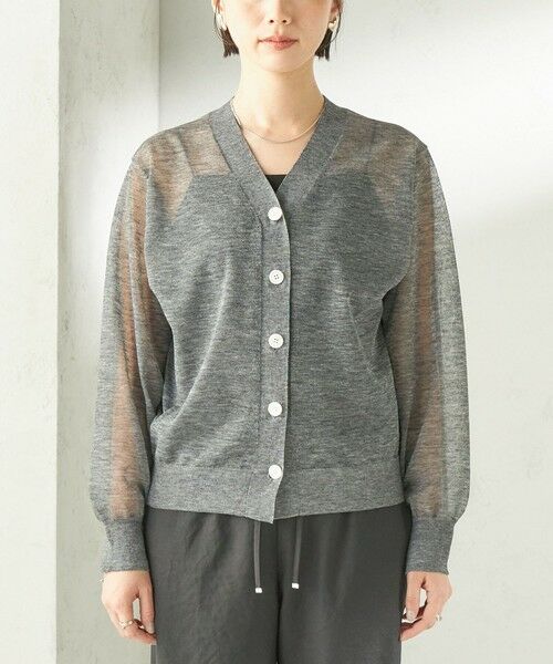 SHIPS / シップス カーディガン・ボレロ | 《一部追加予約》〈手洗い可能〉麻混 シアー Vネック カーディガン | 詳細23