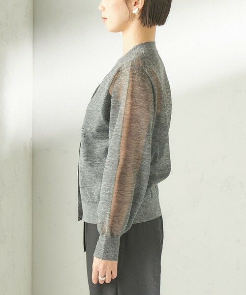 SHIPS / シップス カーディガン・ボレロ | 《一部追加予約》〈手洗い可能〉麻混 シアー Vネック カーディガン | 詳細24