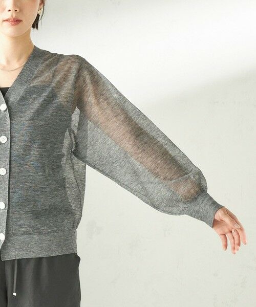 SHIPS / シップス カーディガン・ボレロ | 《一部追加予約》〈手洗い可能〉麻混 シアー Vネック カーディガン | 詳細26