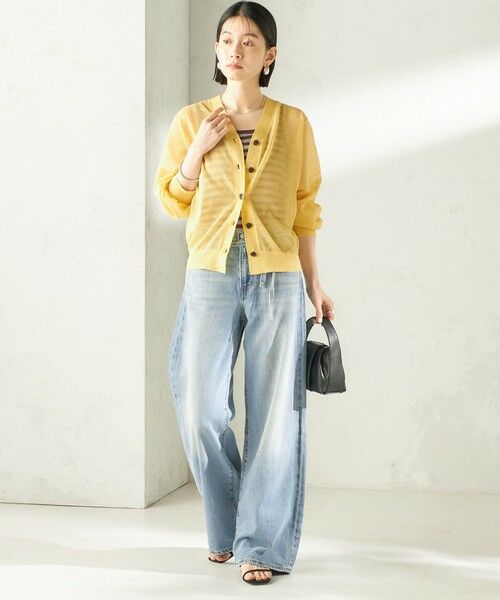 SHIPS / シップス カーディガン・ボレロ | 《予約》〈手洗い可能〉麻混 シアー Vネック カーディガン | 詳細18