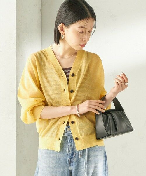 SHIPS / シップス カーディガン・ボレロ | 《予約》〈手洗い可能〉麻混 シアー Vネック カーディガン | 詳細21
