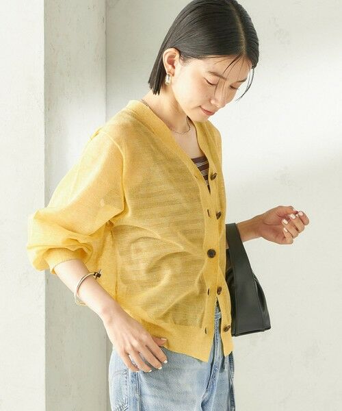 SHIPS / シップス カーディガン・ボレロ | 《予約》〈手洗い可能〉麻混 シアー Vネック カーディガン | 詳細23