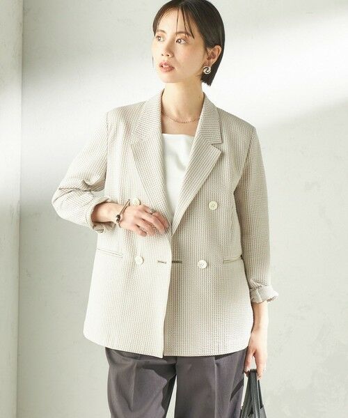 SHIPS / シップス テーラードジャケット | 《予約》〈手洗い可能〉サッカー ダブル ブレスト ジャケット | 詳細5