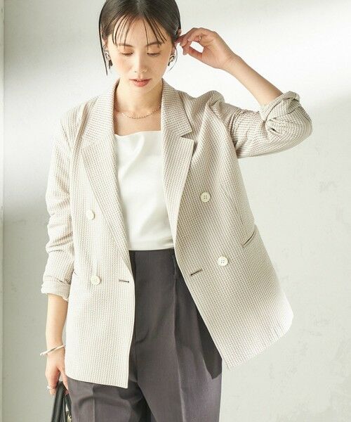 SHIPS / シップス テーラードジャケット | 《予約》〈手洗い可能〉サッカー ダブル ブレスト ジャケット（ベージュ系）