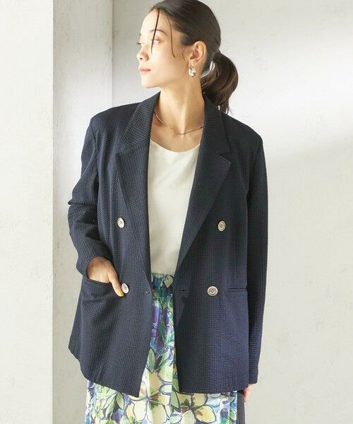 SHIPS / シップス テーラードジャケット | 《予約》〈手洗い可能〉サッカー ダブル ブレスト ジャケット | 詳細17