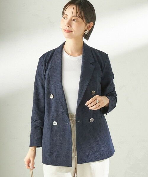 SHIPS / シップス テーラードジャケット | 《予約》〈手洗い可能〉サッカー ダブル ブレスト ジャケット | 詳細23