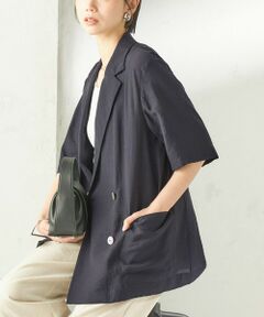 SHIPS / シップス テーラードジャケット | 《予約》〈手洗い可能〉シルク混 シアー 羽織 半袖 ジャケット