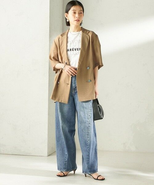 SHIPS / シップス テーラードジャケット | 《予約》〈手洗い可能〉シルク混 シアー 羽織 半袖 ジャケット | 詳細1