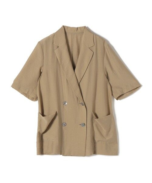 SHIPS / シップス テーラードジャケット | 《予約》〈手洗い可能〉シルク混 シアー 羽織 半袖 ジャケット | 詳細10