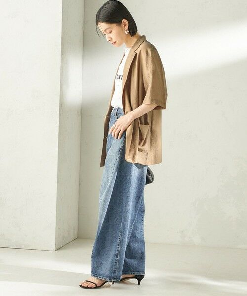 SHIPS / シップス テーラードジャケット | 《予約》〈手洗い可能〉シルク混 シアー 羽織 半袖 ジャケット | 詳細2