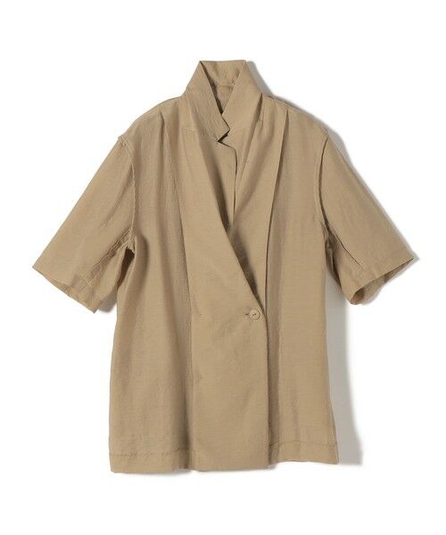 SHIPS / シップス テーラードジャケット | 《予約》〈手洗い可能〉シルク混 シアー 羽織 半袖 ジャケット | 詳細17