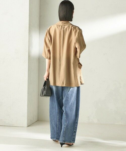 SHIPS / シップス テーラードジャケット | 《予約》〈手洗い可能〉シルク混 シアー 羽織 半袖 ジャケット | 詳細3