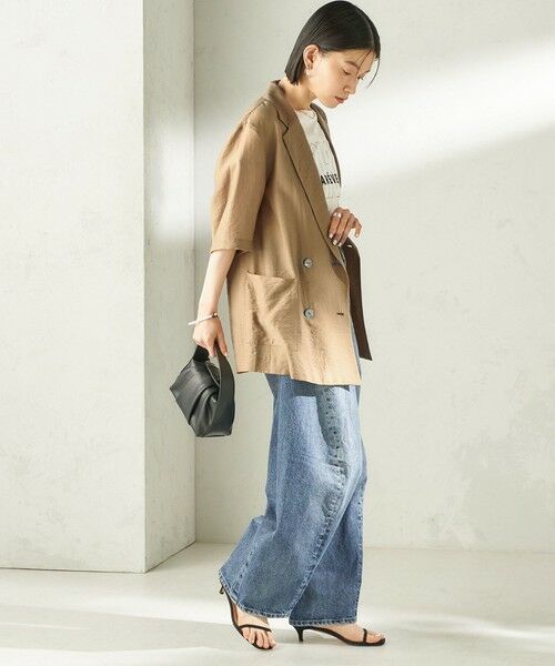 SHIPS / シップス テーラードジャケット | 《予約》〈手洗い可能〉シルク混 シアー 羽織 半袖 ジャケット | 詳細4