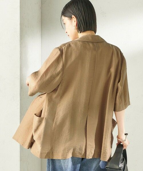 SHIPS / シップス テーラードジャケット | 《予約》〈手洗い可能〉シルク混 シアー 羽織 半袖 ジャケット | 詳細7