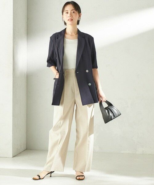 SHIPS / シップス テーラードジャケット | 《予約》〈手洗い可能〉シルク混 シアー 羽織 半袖 ジャケット | 詳細19