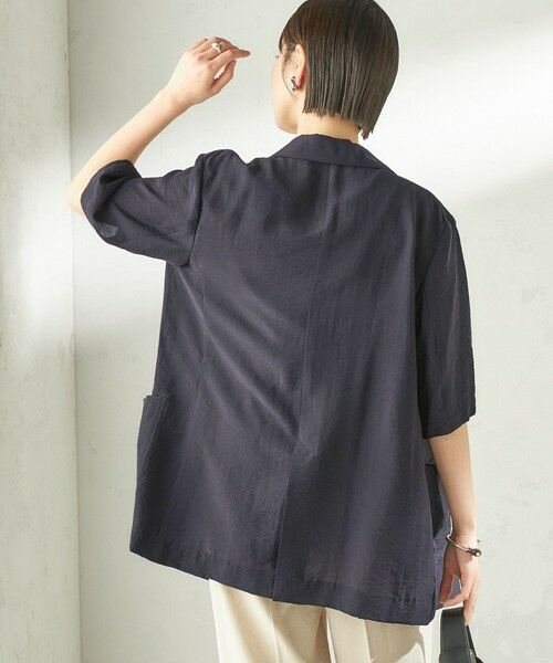 SHIPS / シップス テーラードジャケット | 《予約》〈手洗い可能〉シルク混 シアー 羽織 半袖 ジャケット | 詳細25