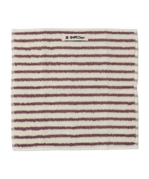 SHIPS / シップス ハンカチ | SHIPS Days:ボーダー ハンド タオル（ワイン）