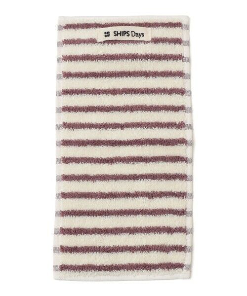SHIPS / シップス ハンカチ | SHIPS Days:ボーダー ハーフ サイズ タオル（ワイン）