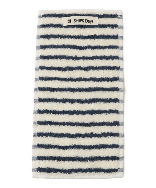 SHIPS / シップス ハンカチ | SHIPS Days:ボーダー ハーフ サイズ タオル（ネイビー）