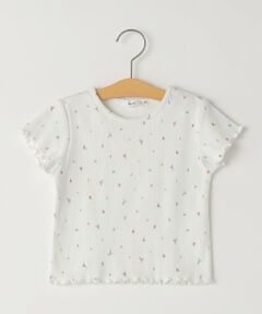 SHIPS / シップス Tシャツ | SHIPS KIDS:80〜90cm /フラワー テキスタイル リブTシャツ