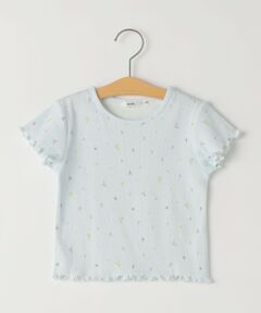 SHIPS / シップス Tシャツ | SHIPS KIDS:80〜90cm /フラワー テキスタイル リブTシャツ