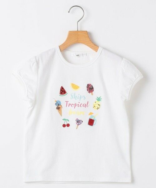SHIPS / シップス Tシャツ | SHIPS KIDS:140〜150cm / サマー モチーフ 半袖 Tシャツ（オフホワイト）