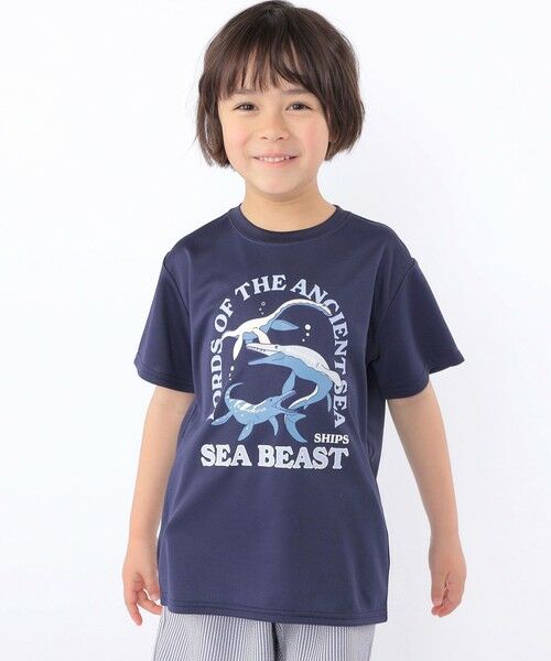 SHIPS / シップス Tシャツ | SHIPS KIDS:100〜130m /〈接触冷感/吸水速乾〉シービースト 半袖 Tシャツ（ネイビー）