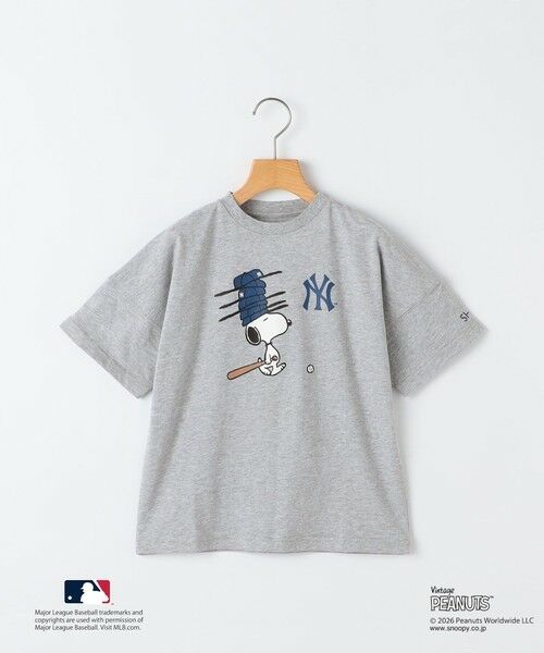 SHIPS / シップス Tシャツ | SHIPS KIDS:85〜95cm/ PEANUTS×MLB プリント Tシャツ（グレー）