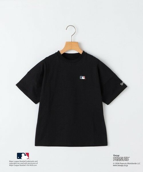 SHIPS / シップス Tシャツ | SHIPS KIDS:85〜95cm/ PEANUTS×MLB プリント Tシャツ（ブラック）