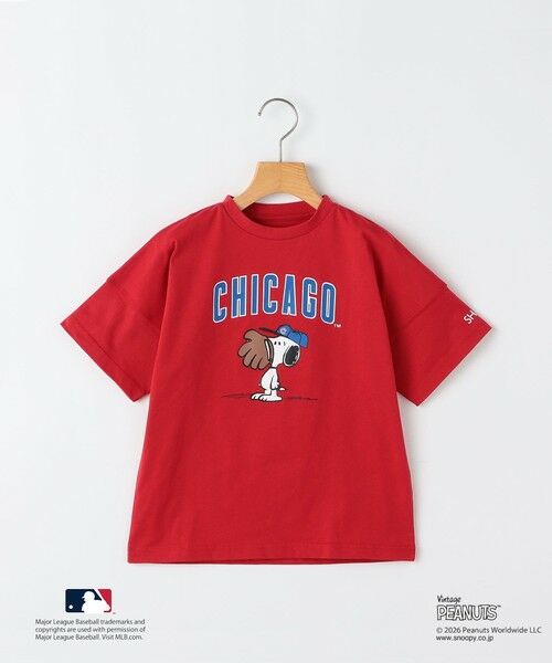 SHIPS / シップス Tシャツ | SHIPS KIDS:85〜95cm/ PEANUTS×MLB プリント Tシャツ（レッド）