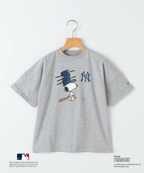 SHIPS / シップス Tシャツ | SHIPS KIDS:100〜125cm / PEANUTS×MLB プリント Tシャツ（グレー）