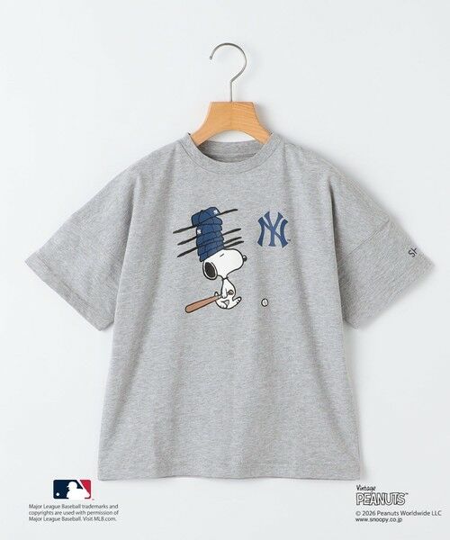 SHIPS / シップス Tシャツ | SHIPS KIDS:130〜170cm / PEANUTS×MLB プリント Tシャツ（グレー）