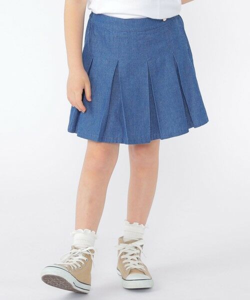 SHIPS / シップス ショート・ハーフ・半端丈パンツ | SHIPS KIDS:100〜130cm /ラメ デニム プリーツ キュロット | 詳細1