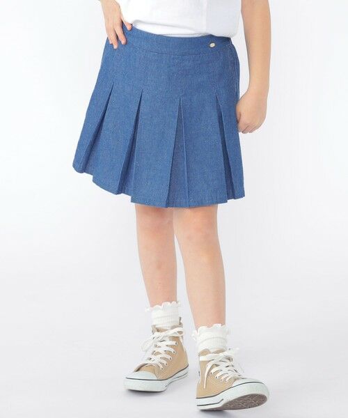 SHIPS / シップス ショート・ハーフ・半端丈パンツ | SHIPS KIDS:100〜130cm /ラメ デニム プリーツ キュロット | 詳細2