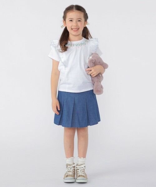 SHIPS / シップス ショート・ハーフ・半端丈パンツ | SHIPS KIDS:100〜130cm /ラメ デニム プリーツ キュロット | 詳細3