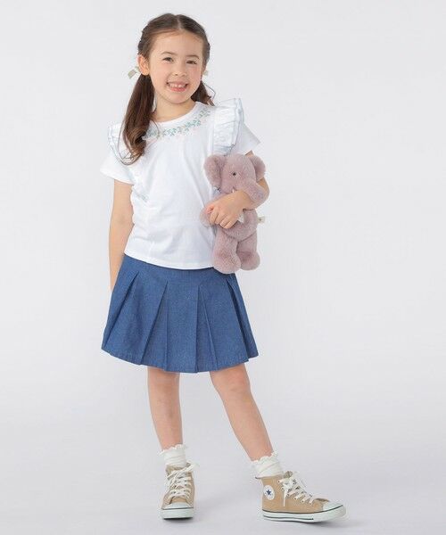 SHIPS / シップス ショート・ハーフ・半端丈パンツ | SHIPS KIDS:100〜130cm /ラメ デニム プリーツ キュロット | 詳細4