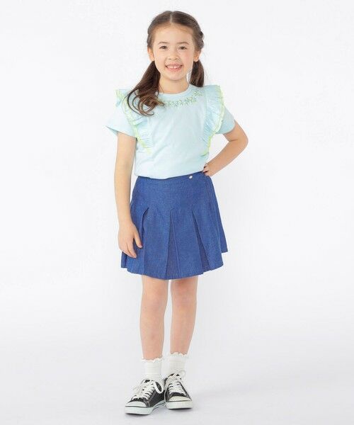 SHIPS / シップス ショート・ハーフ・半端丈パンツ | SHIPS KIDS:100〜130cm /ラメ デニム プリーツ キュロット | 詳細7