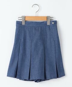 SHIPS / シップス ショート・ハーフ・半端丈パンツ | SHIPS KIDS:140〜150cm /ラメ デニム プリーツ キュロット