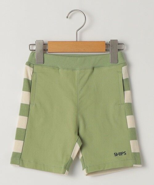 SHIPS / シップス ショート・ハーフ・半端丈パンツ | SHIPS KIDS:80〜90cm / バック ボーダー ショートパンツ（ライトカーキ）