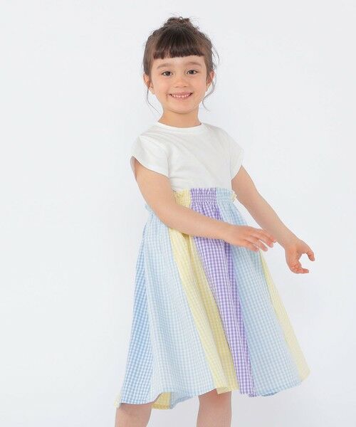 SHIPS / シップス ロング・マキシ丈ワンピース | SHIPS KIDS:100〜130cm / パネル 切替 ワンピース（オフホワイト）