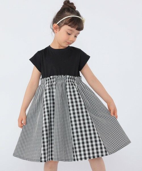 SHIPS / シップス ロング・マキシ丈ワンピース | SHIPS KIDS:100〜130cm / パネル 切替 ワンピース（ブラック）