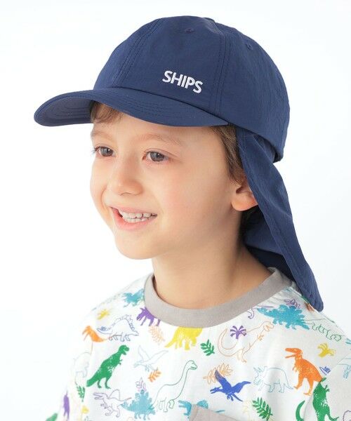 SHIPS / シップス キャップ | SHIPS KIDS:日除け付き ロゴ キャップ（ネイビー）