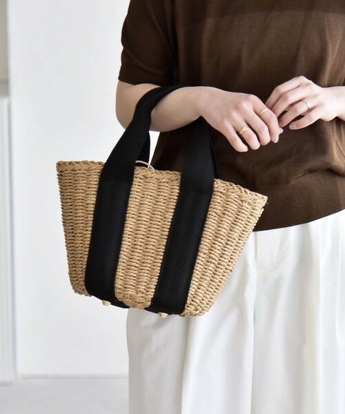 SHIPS / シップス トートバッグ | 《予約》quaranciel: バイカラー テープハンドル ペーパー トート バッグ（ナチュラル）