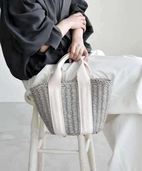 SHIPS / シップス トートバッグ | 《予約》quaranciel: バイカラー テープハンドル ペーパー トート バッグ | 詳細26