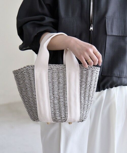 SHIPS / シップス トートバッグ | 《予約》quaranciel: バイカラー テープハンドル ペーパー トート バッグ | 詳細30