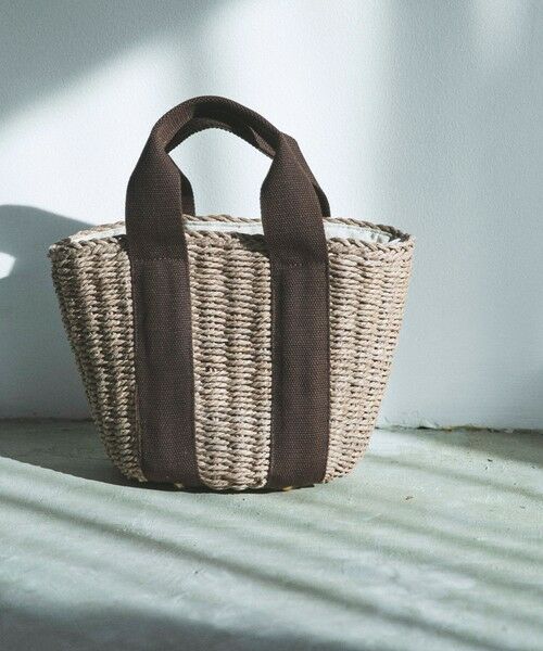 SHIPS / シップス トートバッグ | 《予約》quaranciel: バイカラー テープハンドル ペーパー トート バッグ（ベージュ）