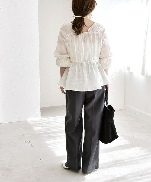 SHIPS / シップス シャツ・ブラウス | 《予約》quaranciel:〈手洗い可能〉ラミー ギャザー リボン ティアード ブラウス | 詳細2